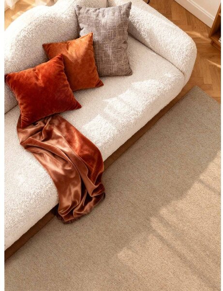 Ръчно изработен вълнен килим в естествен цвят 140x200 cm Puristic Knots – Elle Decoration