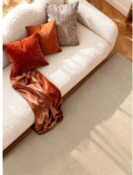 Бежов ръчно изработен вълнен килим 140x200 cm Puristic Knots – Elle Decoration