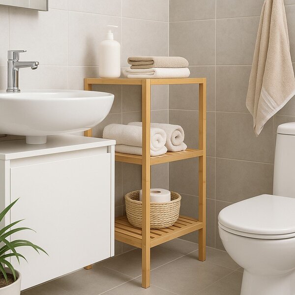 Бамбуков рафт за баня в естествен цвят 37x83 cm Skaren – Bonami Essentials