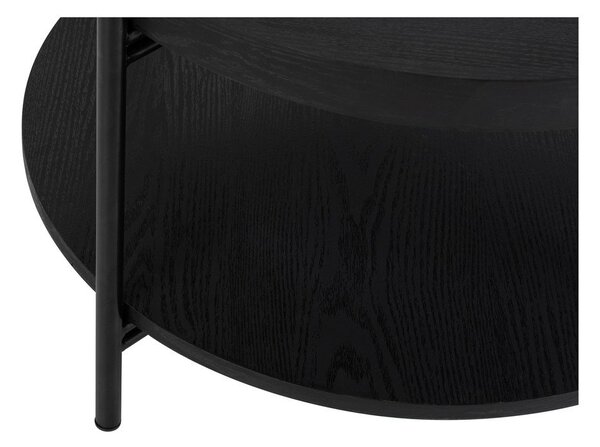 Черна кръгла масичка за кафе от декор от дъб ø 64 cm Hagen – Bonami Essentials