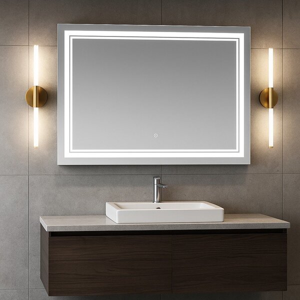 Стенно огледало със светлина 90x70 cm Zenith – Bonami Essentials