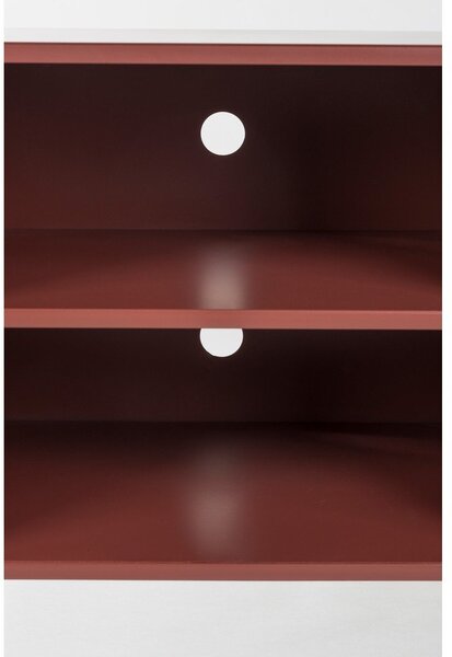 Червена метална маса за телевизор 160x58x36 cm Davis – White Label