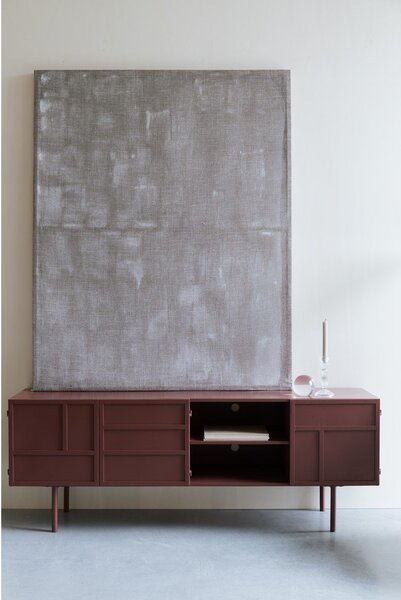 Червена метална маса за телевизор 160x58x36 cm Davis – White Label
