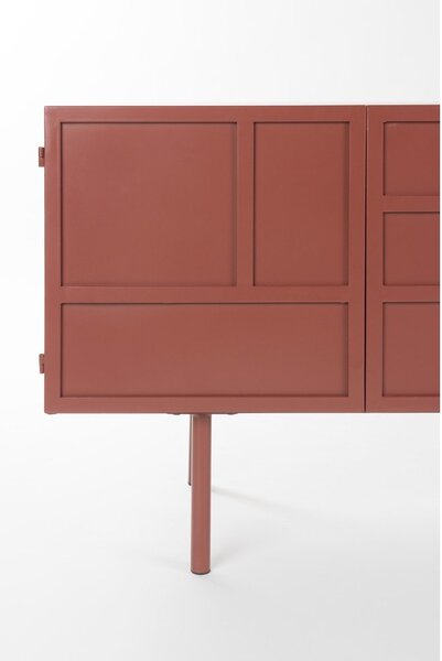 Червена метална маса за телевизор 160x58x36 cm Davis – White Label