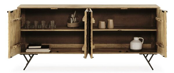 Скрин от масивно манго в естествен цвят 175x78x40 cm Priya – MOME