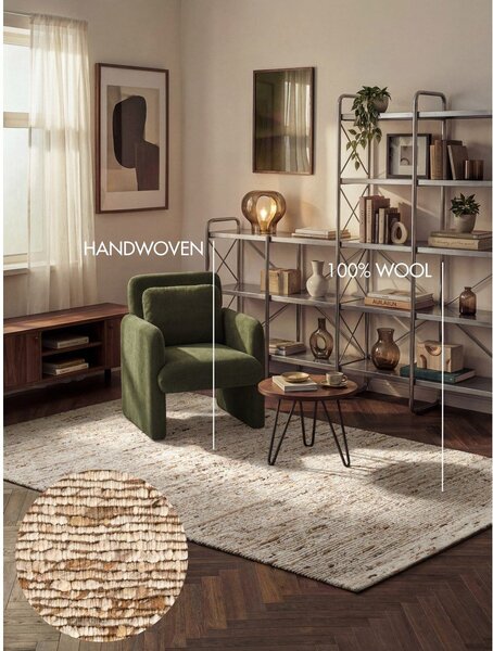 Бежов ръчно изработен вълнен килим 80x150 cm Bexley Woolwich – Ted Baker