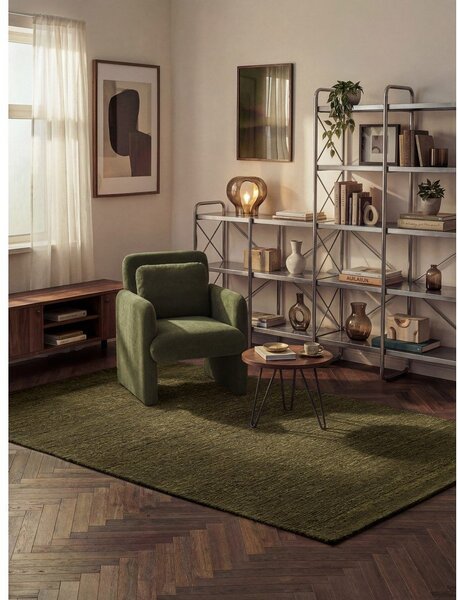 Тъмнозелен ръчно изработен вълнен килим 120x170 cm Bexley Woolwich – Ted Baker