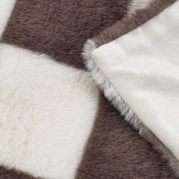 Бяло/тъмнокафяво одеяло 130x170 cm Cosy Soft Checkerboard – Catherine Lansfield