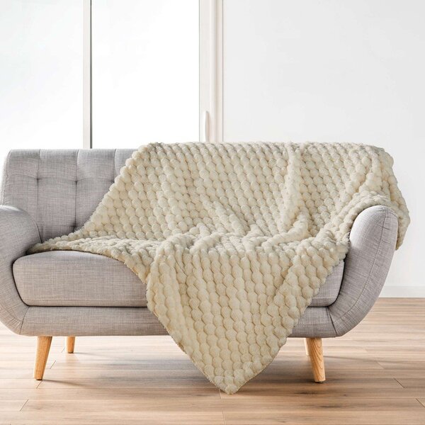 Одеяло от микроплюш в цвят слонова кост 180x220 cm Frosty – douceur d'intérieur
