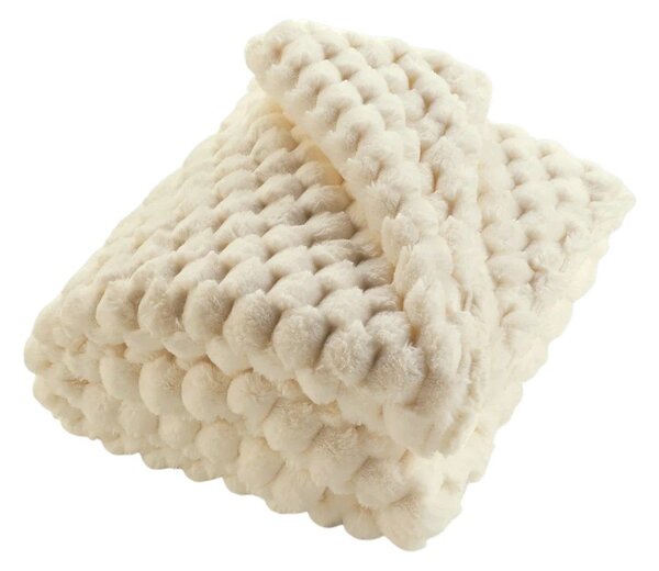 Одеяло от микроплюш в цвят слонова кост 180x220 cm Frosty – douceur d'intérieur
