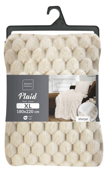 Одеяло от микроплюш в цвят слонова кост 180x220 cm Frosty – douceur d'intérieur