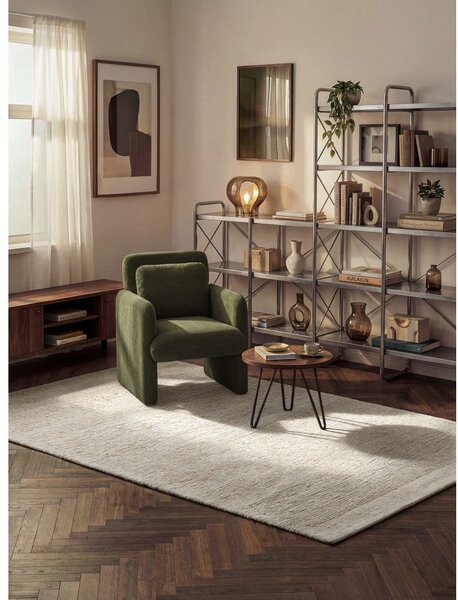 Кремав ръчно изработен вълнен килим 80x150 cm Bexley Woolwich – Ted Baker