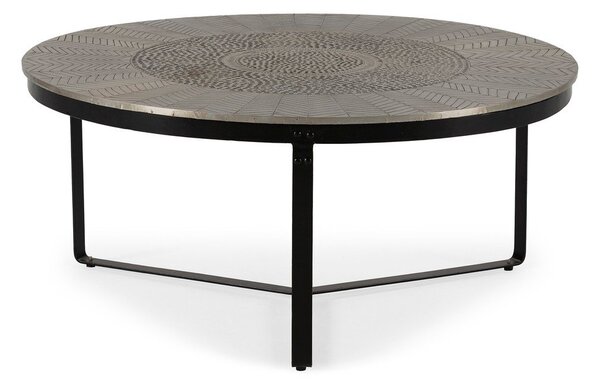 Черна/сива матова кръгла масичка за кафе ø 90 cm Clarisa – MOME