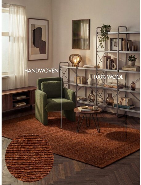 Кафяв ръчно изработен вълнен килим 80x150 cm Bexley Woolwich – Ted Baker
