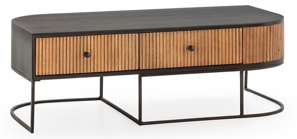 Масичка за кафе от масивно манго в естествен цвят 60x120 cm Curve – MOME