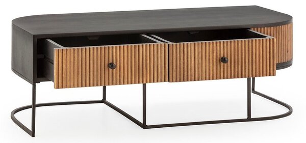 Масичка за кафе от масивно манго в естествен цвят 60x120 cm Curve – MOME