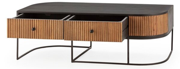 Масичка за кафе от масивно манго в естествен цвят 60x120 cm Curve – MOME