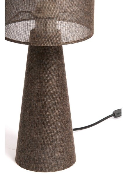 Кафява настолна лампа с текстилен абажур (височина 58 cm) Micky – Light & Living