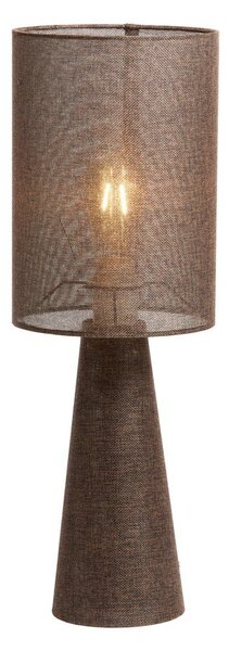 Кафява настолна лампа с текстилен абажур (височина 58 cm) Micky – Light & Living