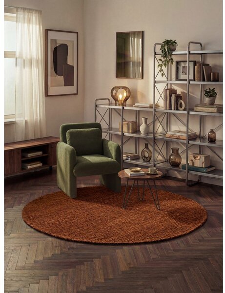 Кафяв ръчно изработен вълнен кръгъл килим ø 160 cm Bexley Woolwich – Ted Baker