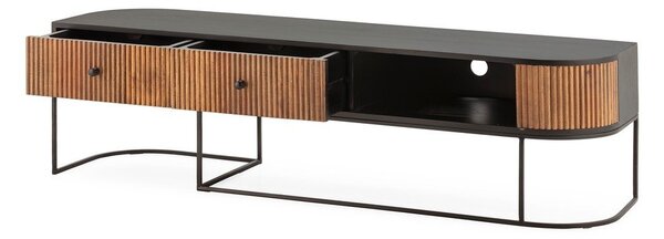 Маса за телевизор от масивно манго в естествен цвят 160x45x40 cm Curve – MOME