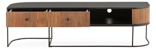 Маса за телевизор от масивно манго в естествен цвят 160x45x40 cm Curve – MOME