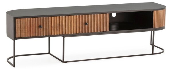 Маса за телевизор от масивно манго в естествен цвят 160x45x40 cm Curve – MOME