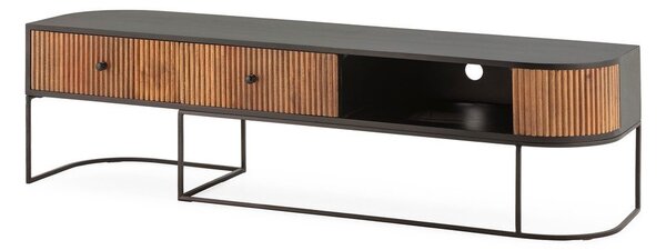 Маса за телевизор от масивно манго в естествен цвят 160x45x40 cm Curve – MOME