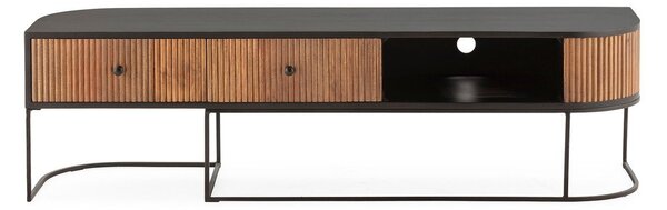 Маса за телевизор от масивно манго в естествен цвят 160x45x40 cm Curve – MOME
