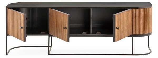 Маса за телевизор от масивно манго в естествен цвят 160x55x40 cm Curve – MOME