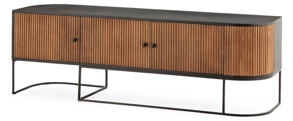 Маса за телевизор от масивно манго в естествен цвят 160x55x40 cm Curve – MOME