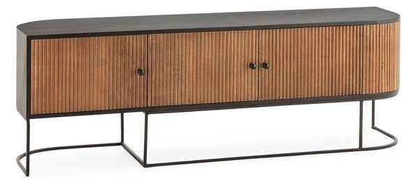Маса за телевизор от масивно манго в естествен цвят 160x55x40 cm Curve – MOME