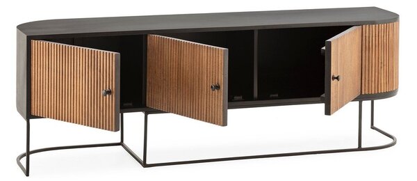 Маса за телевизор от масивно манго в естествен цвят 160x55x40 cm Curve – MOME