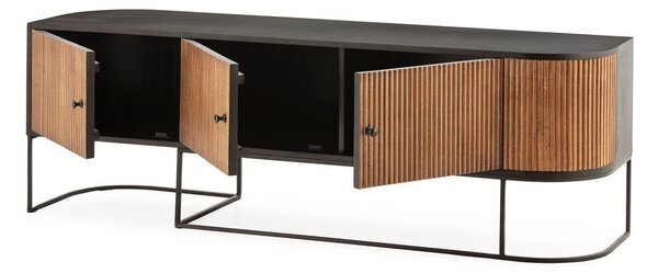 Маса за телевизор от масивно манго в естествен цвят 160x55x40 cm Curve – MOME