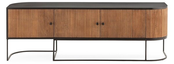 Маса за телевизор от масивно манго в естествен цвят 160x55x40 cm Curve – MOME