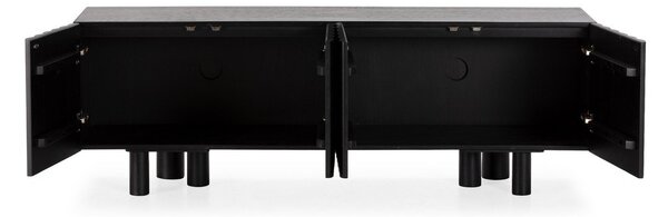 Черна маса за телевизор от масивно манго 160x55x40 cm Tamira – MOME
