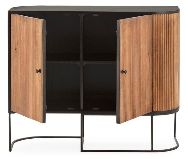 Скрин от масивно манго в естествен цвят 110x90x40 cm Curve – MOME