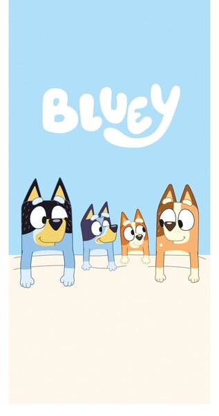 Синя-бежова памучна детска кърпа 70x140 cm Bluey – Jerry Fabrics