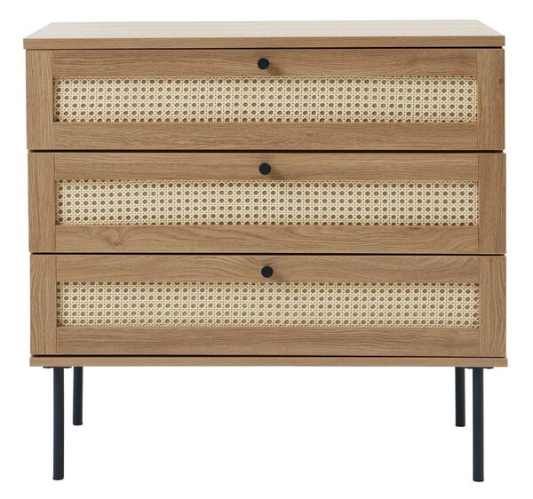 Нисък скрин от декор от дъб в естествен цвят 80x75 cm Pensacola – Unique Furniture