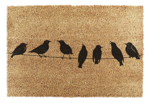 Изтривалка от кокосови влакна 40x60 cm Birds On a Wire – Artsy Doormats