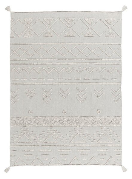 Бял ръчно изработен памучен килим подходящ за пране 170x240 cm Tribu Natural – Lorena Canals