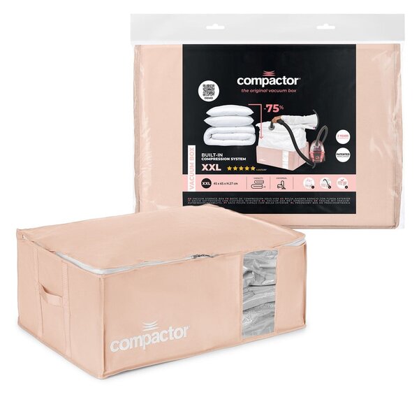 Вакуумна пластмасова кутия за съхранение на дрехи 65x45x27 cm Pink Edition – Compactor