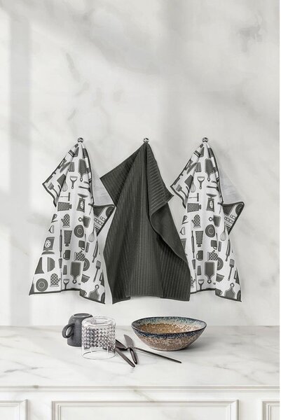 Кърпи в комплект от 3 кърпи от микрофибър 48x40 cm Essential - Tiseco Home Studio