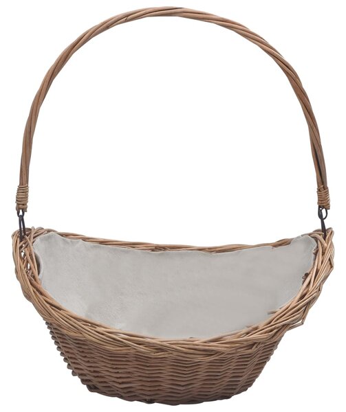 VidaXL 286987 Firewood Basket with Handle 57x46,5x52 cm Brown Willow