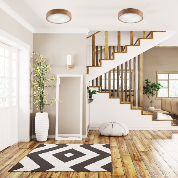 Потолен лампион OAK 2xE27/60W/230V дъб Ø 37,5 см