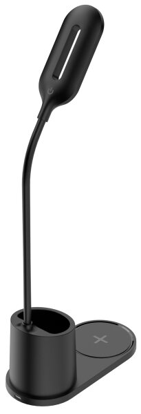 LED Настолна лампа LED/3W/5V с безжично зареждане черен