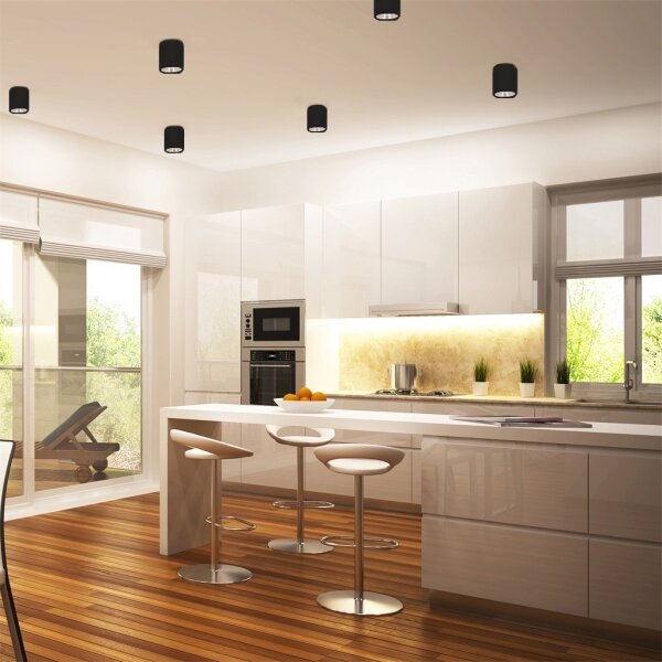 LED таванно осветително тяло JUPITER 1xE27/6W/230V 120x98 мм черно