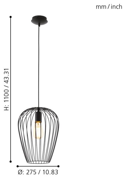 Eglo 49472 - Полилей NEWTOWN 1xE27/60W/230V