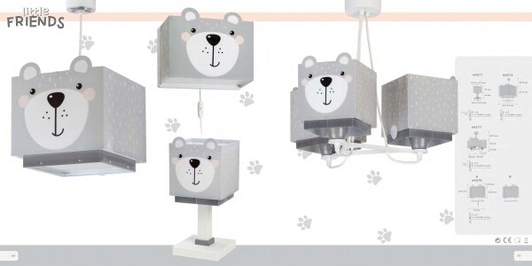 Dalber 64572 - Детски полилей LITTLE TEDDY 1xE27 / 60W / 230V
