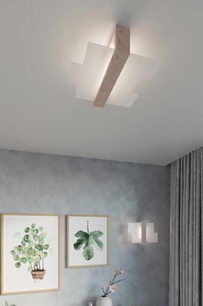 Sollux SL.0077 - Аплик FENIKS 1 1xE27/60W/230V естествено дърво
